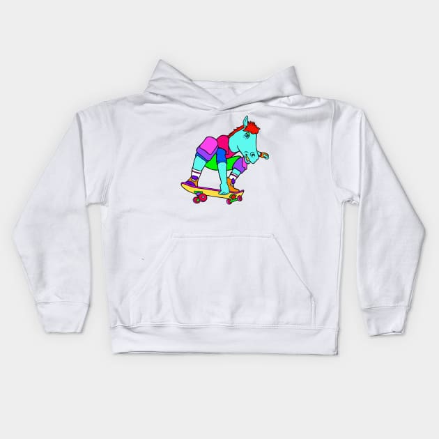 Skate Horse Kids Hoodie by Woah_Jonny